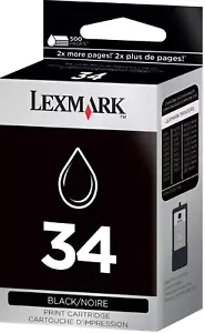 New Genuine Lexmark 34 Black Ink Cartridge P Series P915 P8350 Z Series Z1420 - Picture 1 of 3