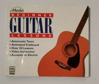 Beginner Guitar Lessons PC Mac CD ROM Acoustic Electric 30+ Lessons - Image 1 of 4