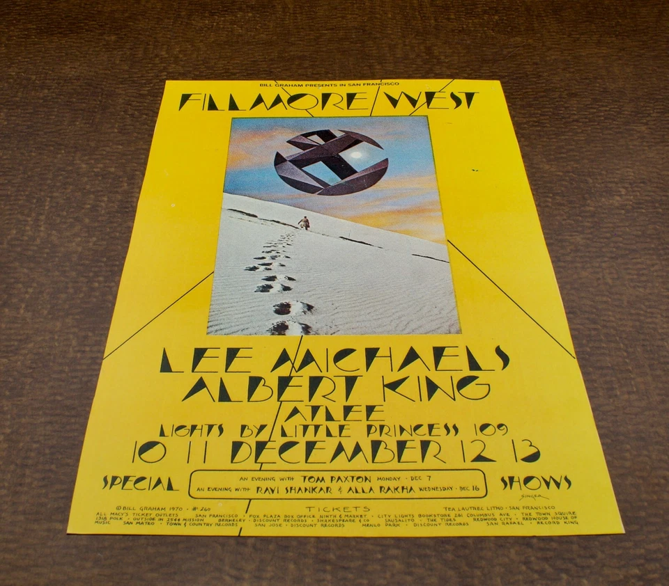 Fillmore West Poster 10 3/8 x 16 1/4  Lee Michaels Albert King Reproduction - Image 1 of 1