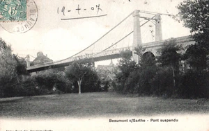 CPA 72 BEAUMONT-SUR-SARTHE - Pont Suspendu - Bild 1 von 2