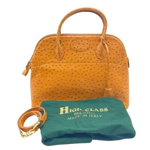 Henry High Class Tasche Schultertasche Leder camel Strauß Gr.31 31cm - Bild 1 von 16