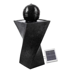 Gardeon Solar Water Feature Twisted Fountain LED Light Bird Bath 85CM Black - Picture 1 of 8