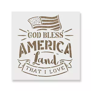 God Bless America Stencil - Stencil in Mylar durevoli e riutilizzabili - Foto 1 di 5