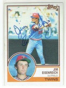 Jim Eisenreich 1983 Topps Baseball Card #197 Auto IP Signed Twins - Picture 1 of 1