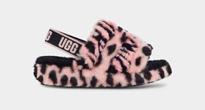 UGG Fluff Yeah Animalia Women’s Sz 7 Sandal Slippers Pink/Black NEW AUTHENTIC