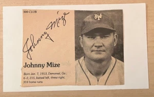 Johnny Mize Autographed 3 x 5 card - Picture 1 of 1