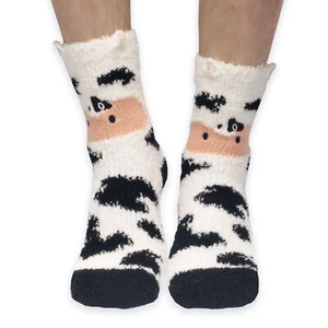 Calcetines de invierno súper suaves acogedores cálidos lindos animales antideslizantes difusos tripulación - Imagen 1 de 51