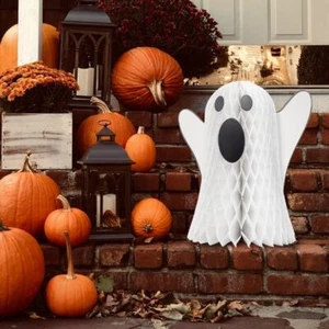 Colorful Pumpkin Honeycomb Ball Ghost Halloween Paper Pendant Kindergarten - Picture 1 of 18