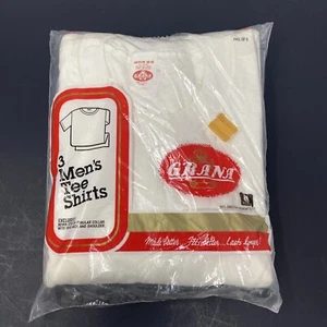 Vintage NOS New Old Stock Grana Package of Mens White T-shirts sz Medium - Picture 1 of 9