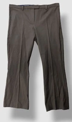 $450 'S MaxMara Women's Green Umanita Stretch Cotton Flared Trousers Size 16 - Image 1 of 3