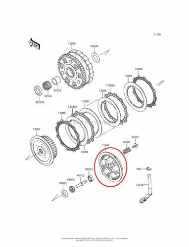 NEW OEM KAWASAKI VULCAN 900 CLUTCH OPERATING PLATE Foto 1 de 1