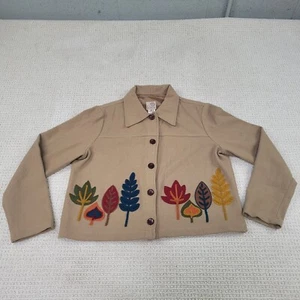 F.L. Mailk Top Damen mittelbraun Wolle Nylon Mischung Herbst Herbst Jacke Freizeit - Bild 1 von 12