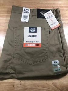 Dockers Men's Straight Fit Jean Cut All Seasons Tech Dark Tan 40x30 NEW - Picture 1 of 5