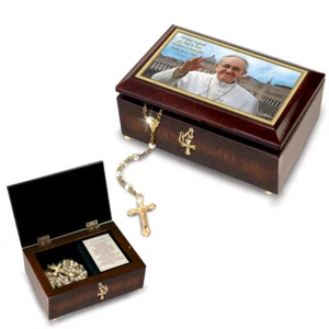 Pope Francis Trinket Musical Figurine Bradford Exchange - Foto 1 di 1