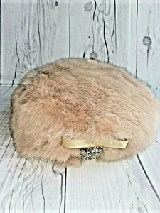 Vintage Pink Fur Pillbox Hat With Sparkle Darcel Exclusive Made In USA in Box - Picture 1 of 12