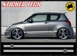 SWIFT S EZ SPORT 2004-2010 PEGATINAS A RAYAS LATERALES KIT DE CALCOMANÍAS SUZUKI JDM - Imagen 1 de 3