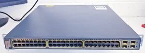 Cisco Catalyst 3750G POE-48 Network Switch WS-C3750G-48PS-S V07 - With Ears - Picture 1 of 4