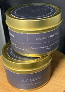 Kuchen & The Fig Candle Hand Poured “My Man” Vanilla Tobacco Can Vegan Wax Blend - Picture 1 of 4