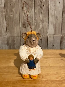 Vintage Handcrafted Paper Mache Mouse Figurine With Doll Ornament Philippines - Picture 1 of 8