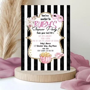 Personalisierte Schlafparty Geburtstagseinladung Mädchen Schlummerparty Einladungen 569 - Bild 1 von 4