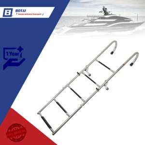 2 Step+3 Step Stainless Steel Folding Ladder Telescoping 400 lb. Limit For Boats - Foto 1 di 12