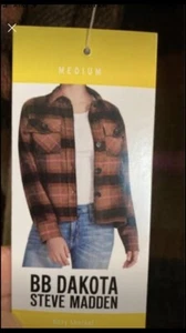 BB Dakota By Steve Madden Women's Button Down Boxy Shacket XL New - Picture 1 of 1