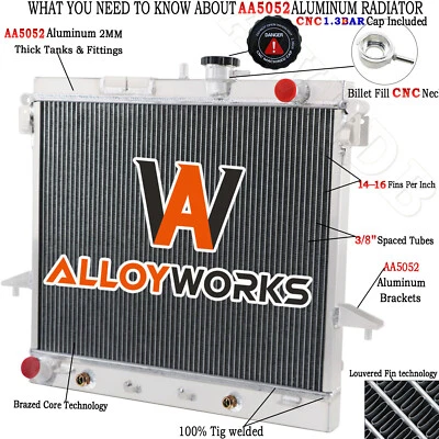 Aluminum Radiator For Chevy Colorado/GMC Canyon/HUMMER H3 H3T 5.3L 3.7L 2006-12 - Image 1 of 4