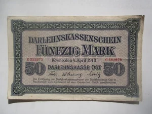 1918 KOWNO POLAND LITHUANIA 50 MARK - Imagen 1 de 2