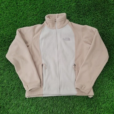 Vintage North-Face Fleece Jacket Womens M 20x23 Beige White Y2K Cropped - Image 1 of 4