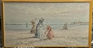 large ( 49" X 27") vintage Marie Charlot spatula painting - Picture 1 of 8