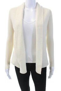 Theory Womens Cashmere Long Sleeve Open Front Cardigan White Size S - Picture 1 of 5