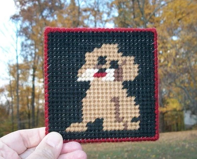 Juego de 4 Posavasos Beagle KITCHY POOCH Hecho a Mano Años 70-80 De Colección Foto 1 de 4