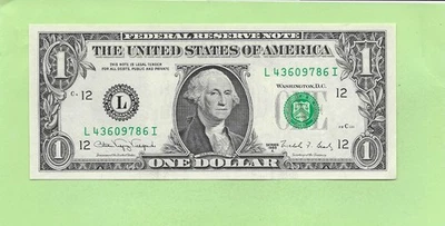 1988A ..UNCIRC  $1  L 4360 9786 I .... 1988A $1  L-I     NICE NOTE    FRN - Image 1 of 2
