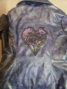 Disney Store Mal Girls Moto Zip Jacket Descendants Faux Leather Coat Sz 9 / 10 - Picture 1 of 10