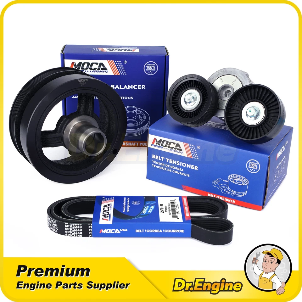 Harmonic Balancer & Serpentine Belt Kit fit 00-03 Dodge Durango Dakota Ram 1500 - Image 1 of 4