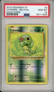 2016 Pokemon XY Evolutions Caterpie Reverse Foil Holo #3 PSA 10 - Picture 1 of 2