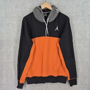 Jordan Hoodie Herren Medium schwarz orange Jumpman Streifen Kapuze Logo Pullover - Bild 1 von 22