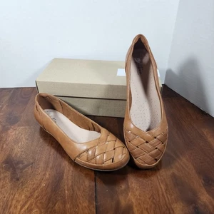 Clarks Collection Gracelin Maze Damen-Flats aus hellbraunem Leder Größe 8,5 W - Bild 1 von 8
