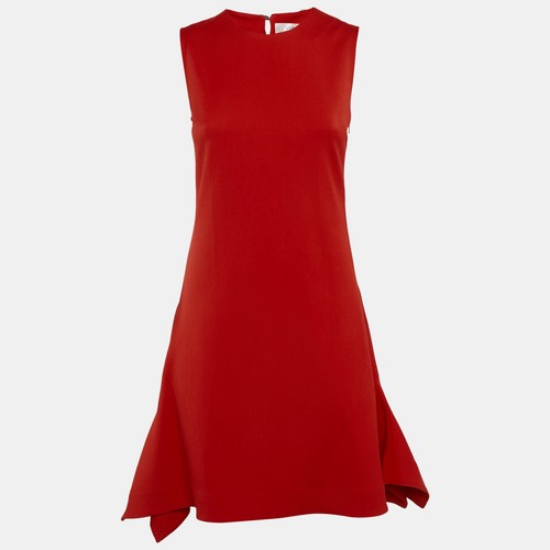 UNDERCOVER Victoria Victoria Beckham mini abito rosso crepe senza maniche XS