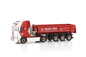 WSI 01-4233 Andre Voss Iveco S-Way As High 4X2 Half Pipe Tipper Trailer - 3 Axl - Picture 1 of 4