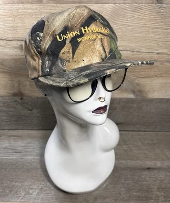 CAMUFLAJE Hecho en EE. UU. Gorra Snapback Union Hydraulics Monroe NC Caza Exterior Gorra Foto 1 de 4