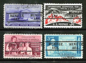 Collection Precancels MENAFEE ARK x 4 Commemoratives 3 Cents US 27B16 - Picture 1 of 3