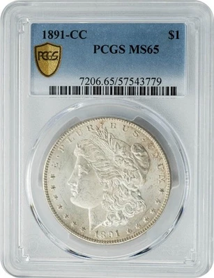 1891-CC Morgan Silver Dollar $ MS65 PCGS Secure 950120-3 - Image 1 of 4