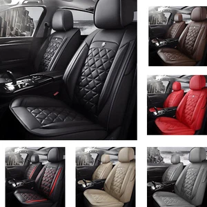 Universal Leather Car 5 Seat Covers Full Set Interior Cushion Protector Cover - Picture 1 of 18