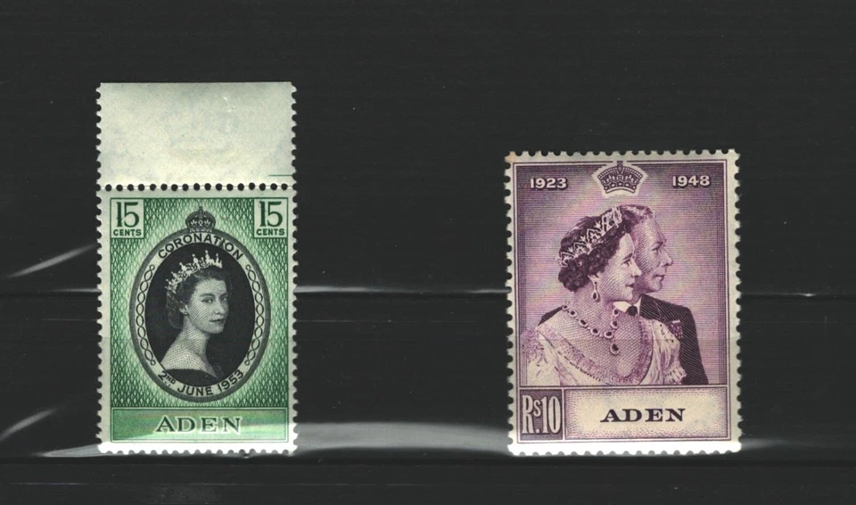 LOTE DE SELLOS ADEN COLONIAS BRITÁNICAS YEMEN MNH Reina Isabel (ADEN 221) Foto 1 de 1