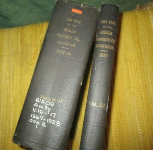 2 Vintage Medical Yearbook AMERICAN PHARMACEUTICAL Association Pharmacy 1927 - Picture 1 of 7