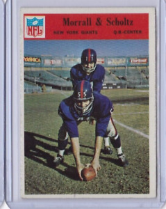 1966 Philadelphia Football #127 EARL MORRALL / BOB SCHOLTZ New York Giants