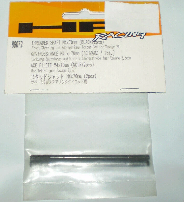 HPI 86072 THREADED SHAFT M4X70mm (BLACK / 2PCS) NEW NIP - Image 1 of 1