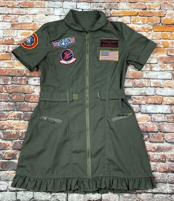 Top Gun Flight Dress Ladies Medium Halloween Costume Womens - Image 1 of 4