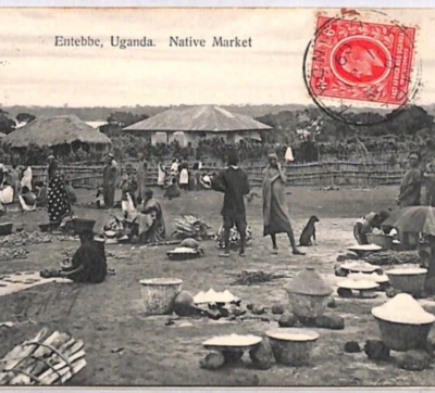 UGANDA KUT Card *Entebbe Market* PPC View-Side 1909 SKELETON CDS {samwells}YO308 - Image 1 of 4
